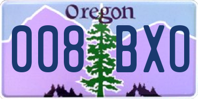 OR license plate 008BXO