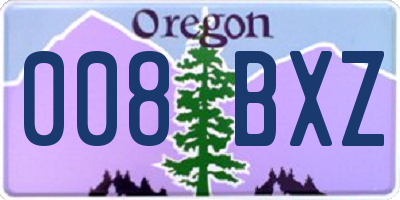 OR license plate 008BXZ
