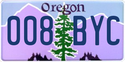 OR license plate 008BYC