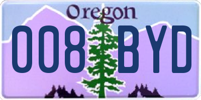 OR license plate 008BYD