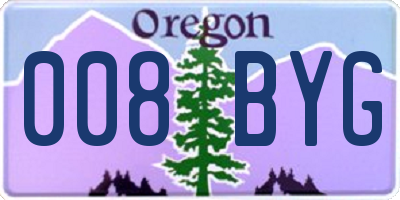 OR license plate 008BYG