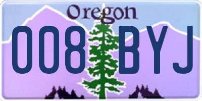 OR license plate 008BYJ