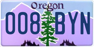 OR license plate 008BYN