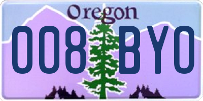 OR license plate 008BYO