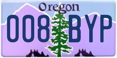 OR license plate 008BYP