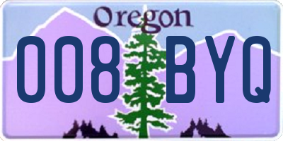 OR license plate 008BYQ