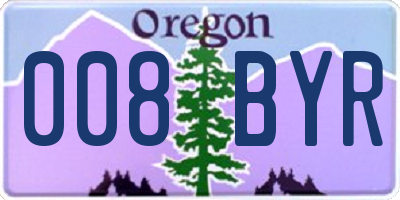OR license plate 008BYR