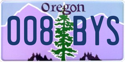 OR license plate 008BYS
