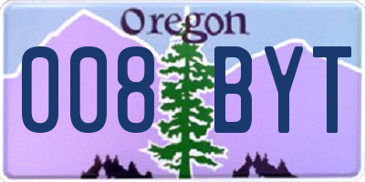 OR license plate 008BYT