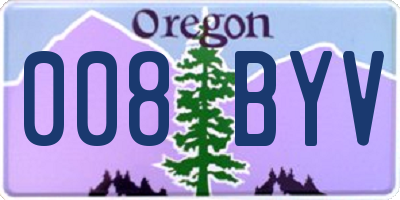 OR license plate 008BYV