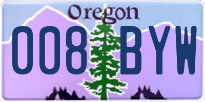 OR license plate 008BYW