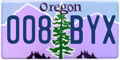 OR license plate 008BYX