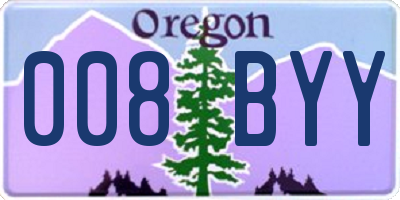 OR license plate 008BYY