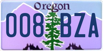OR license plate 008BZA