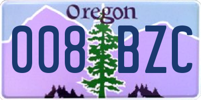 OR license plate 008BZC