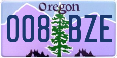OR license plate 008BZE