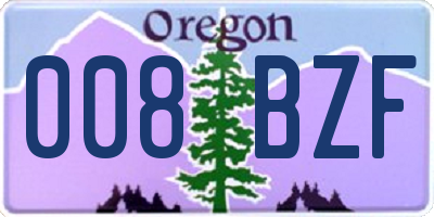 OR license plate 008BZF