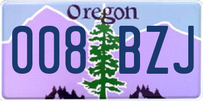 OR license plate 008BZJ
