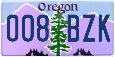 OR license plate 008BZK