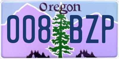 OR license plate 008BZP