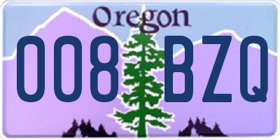 OR license plate 008BZQ