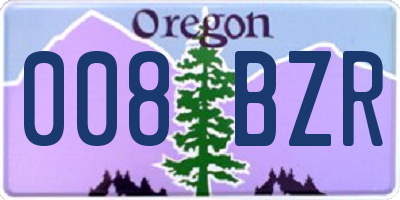 OR license plate 008BZR