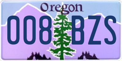 OR license plate 008BZS