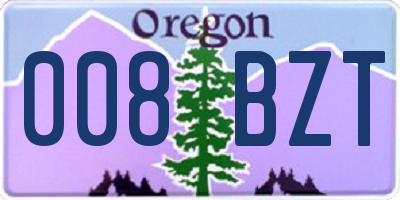 OR license plate 008BZT