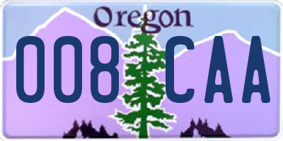 OR license plate 008CAA