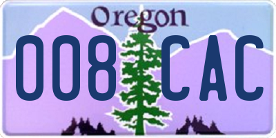 OR license plate 008CAC