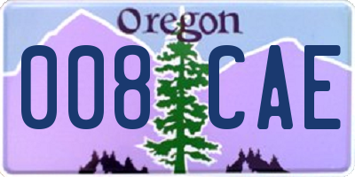 OR license plate 008CAE