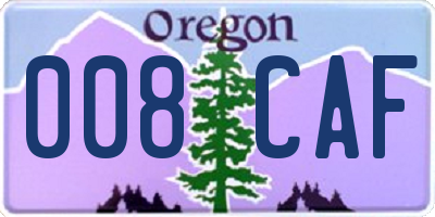 OR license plate 008CAF