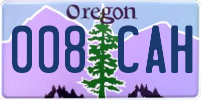 OR license plate 008CAH