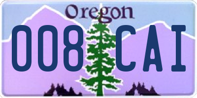 OR license plate 008CAI