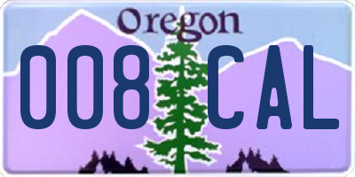 OR license plate 008CAL