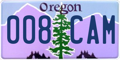 OR license plate 008CAM