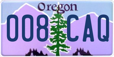 OR license plate 008CAQ