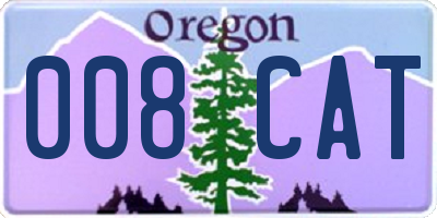 OR license plate 008CAT