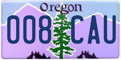 OR license plate 008CAU