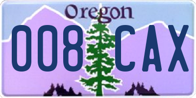 OR license plate 008CAX
