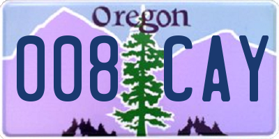 OR license plate 008CAY