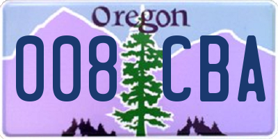 OR license plate 008CBA