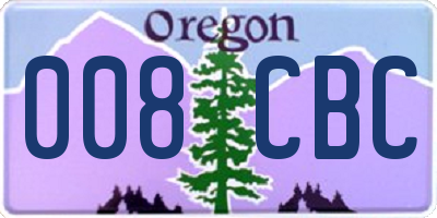 OR license plate 008CBC