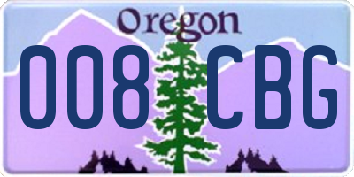 OR license plate 008CBG