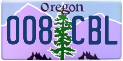 OR license plate 008CBL