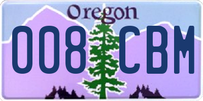 OR license plate 008CBM