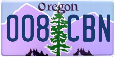 OR license plate 008CBN