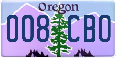OR license plate 008CBO