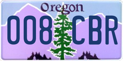 OR license plate 008CBR