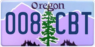 OR license plate 008CBT
